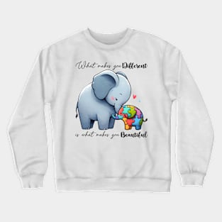 Puzzle Elephant Autism Awareness Gift for Birthday, Mother's Day, Thanksgiving, Christmas Crewneck Sweatshirt